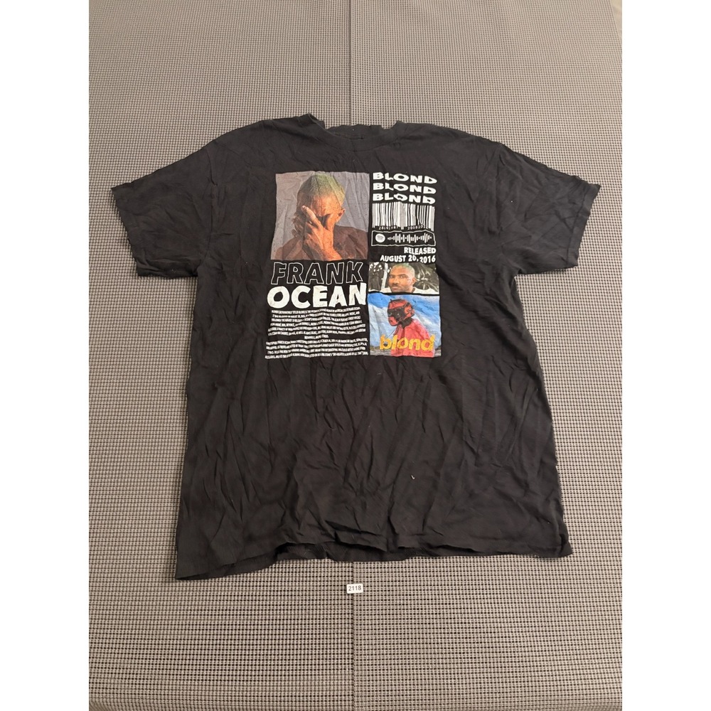 Frank Ocean Blond Tribute Graphic T-Shirt Black Gildan Heavy Cotton Large